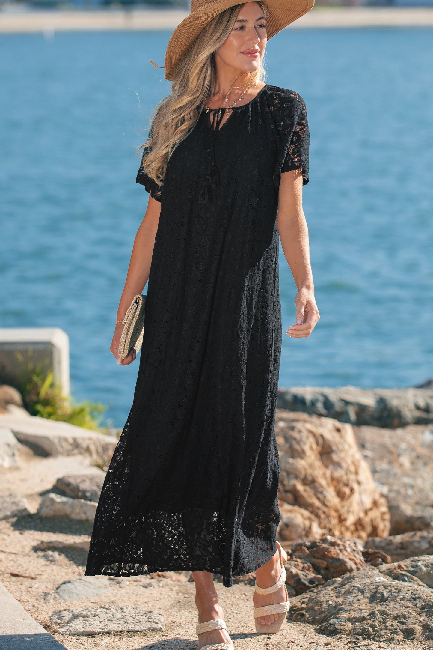 Threaded Pear Keziah Vacation Loose Maxi Dress