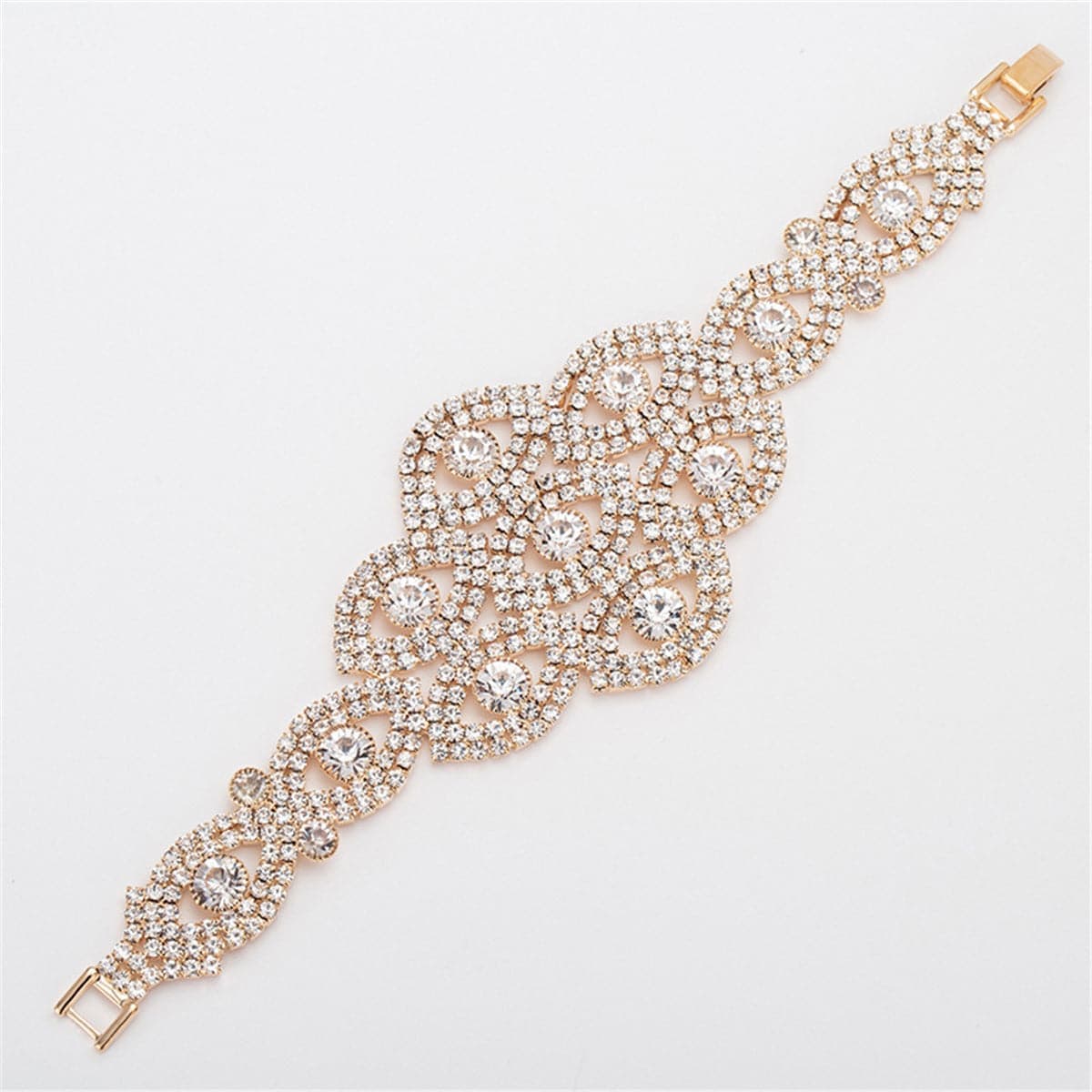 Cubic Zirconia & Goldtone Layer Eye Bracelet