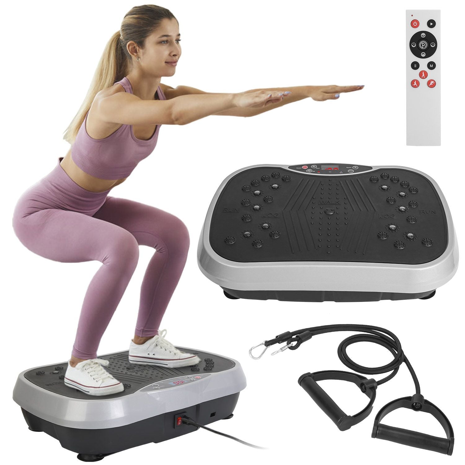 Vibration Exercise Machine With Resistant Bands Remote Control Whole B Zulily Vibration Exercise Machine With Resistant Bands Remote Control Whole B Zulily