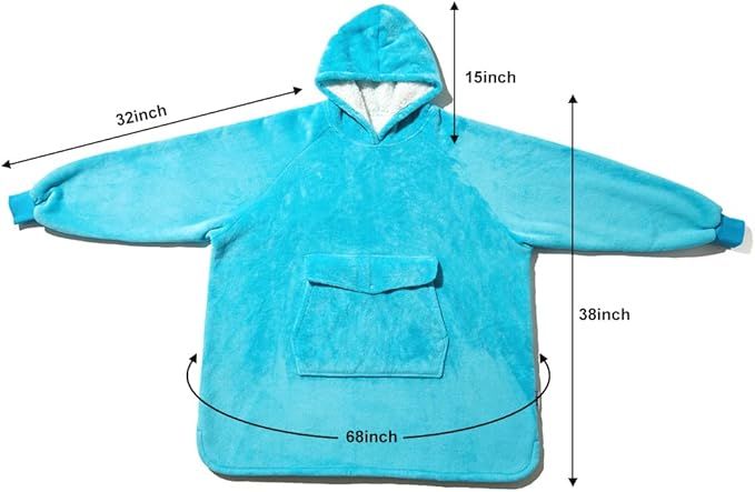 Krifey Wearable Blanket Hoodie, Oversized Sherpa Hooded as Birthday Gifts Christmas Gifts for Mom Women Girlfriend Men, Cozy Sweatshirt with Giant Pocket