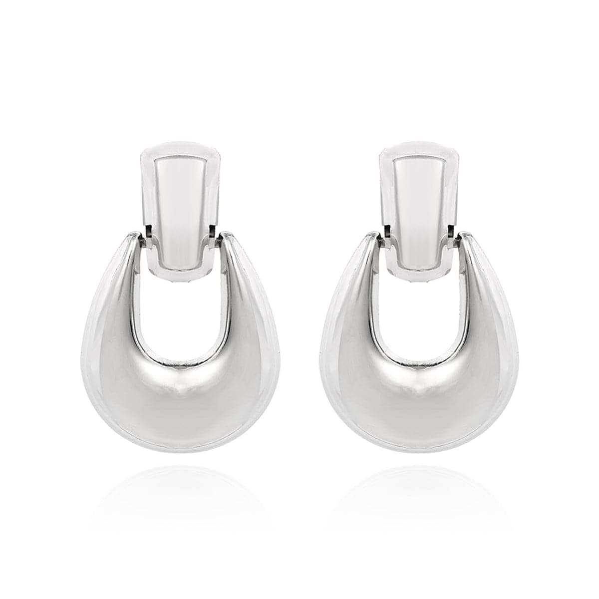 Silvertone Catch Drop Earrings