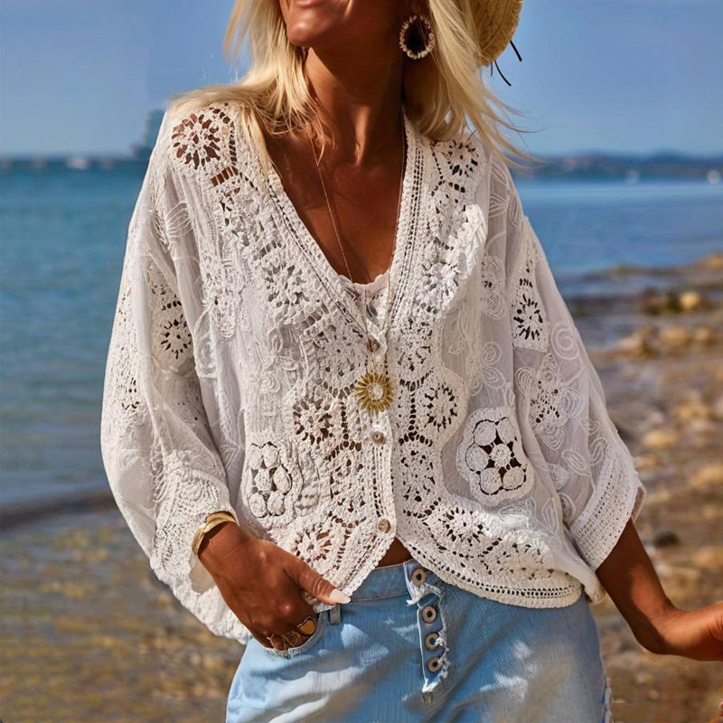 Boho Lace V-Neck Cardigan – Zulily