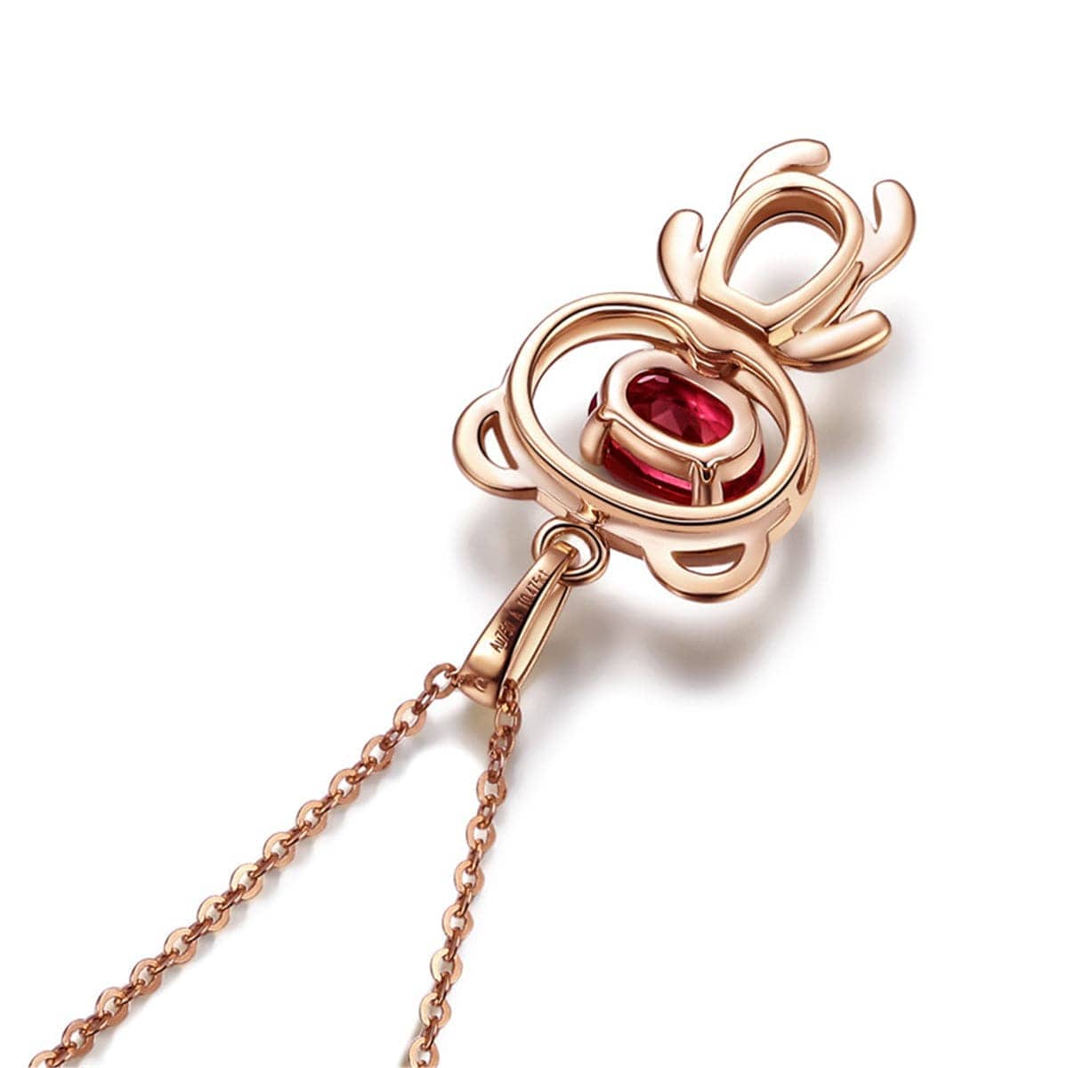 Crystal & Rose Goldtone Bear Pendant Necklace