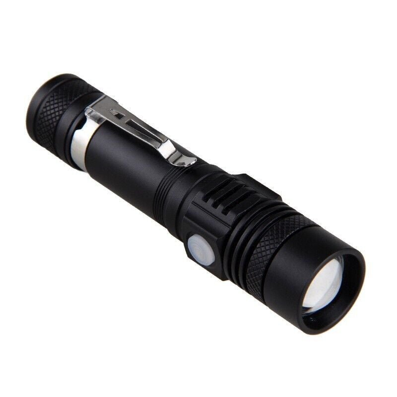 Prime Goods Super Bright 90000LM LED Tactical Flashlight Zoomable with Rechargeable Battery - Black