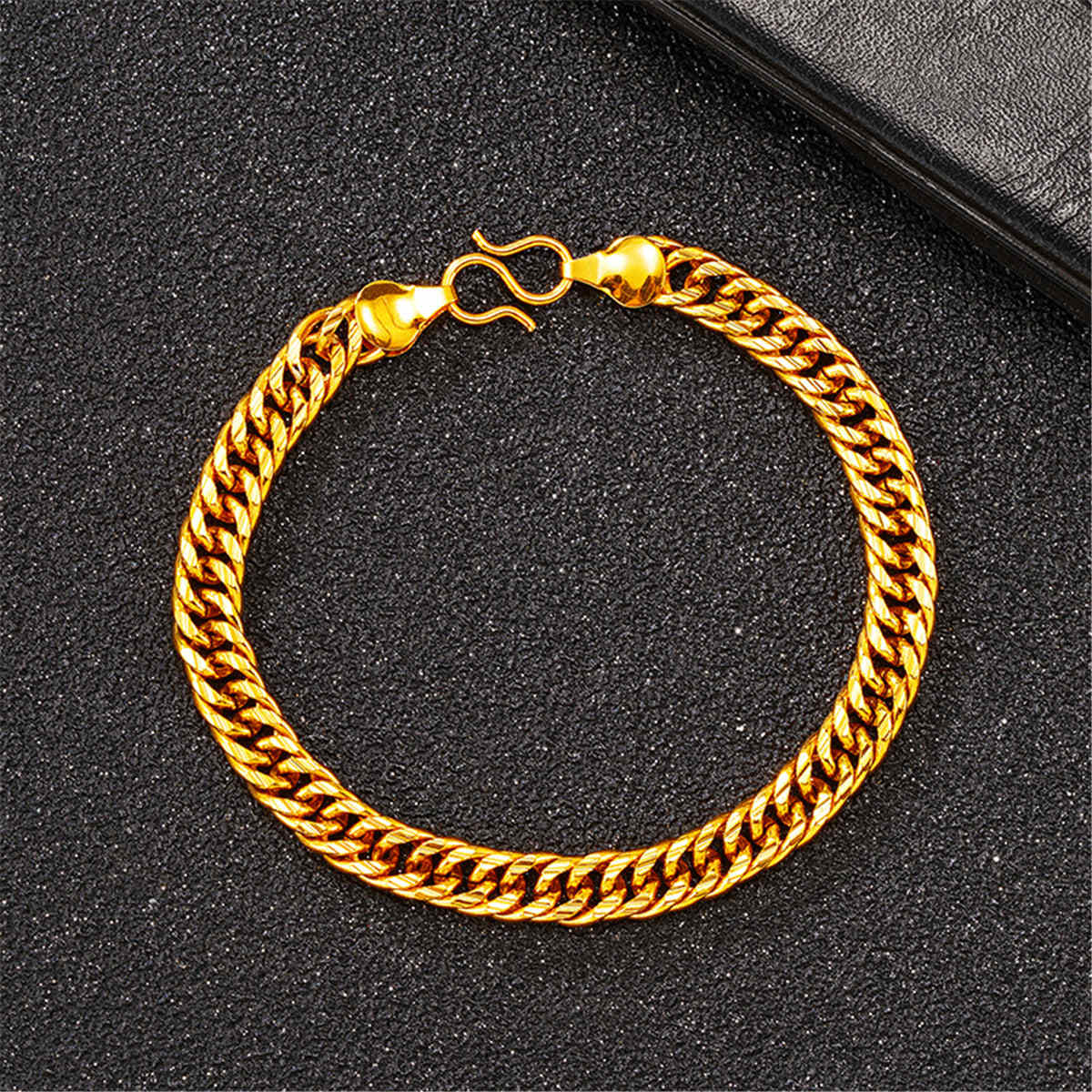 Goldtone Figaro Link Bracelet-1