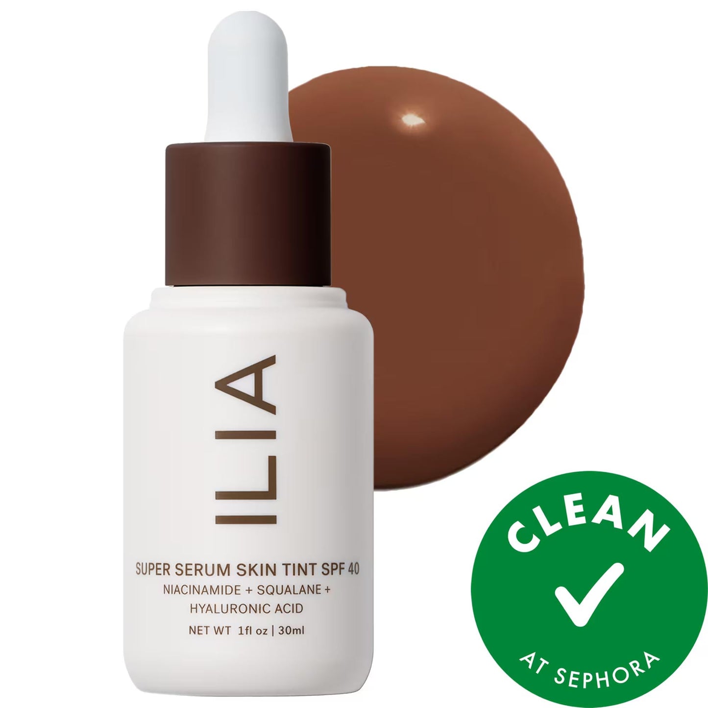 ILIA Super Serum Skin Tint SPF 40: Dewy Coverage Foundation with Hyaluronic Acid & Niacinamide - Vegan, Cruelty-Free, Clean Beauty