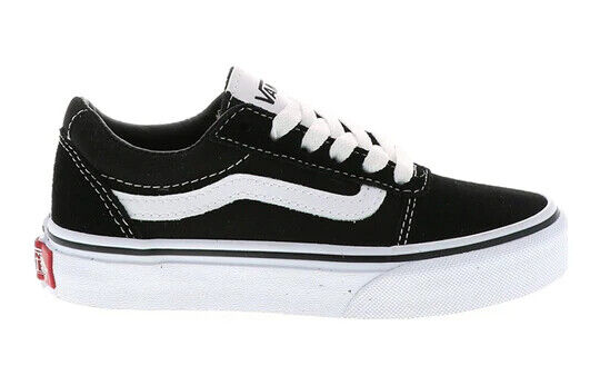 Vans Ward Kids' Sneakers — Black/White Canvas Low-Top