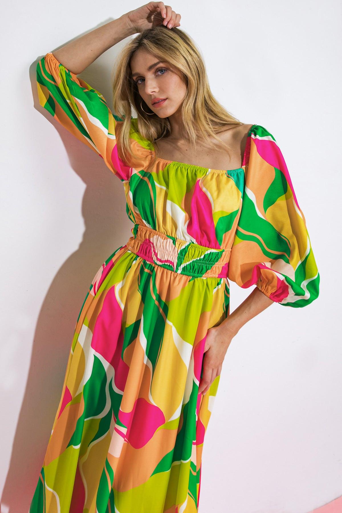 A Second Thought Woven Midi Dress