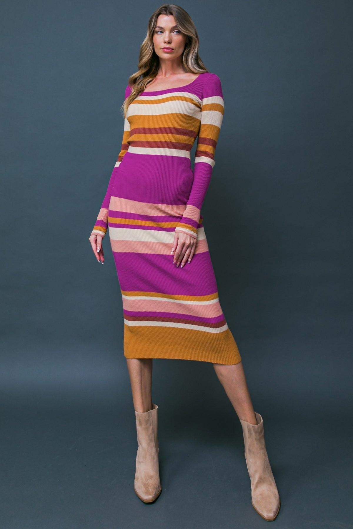 Evening of Elegance Sweater Midi Dress