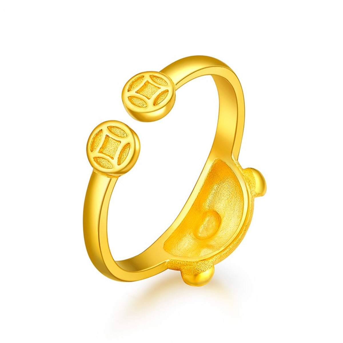 Goldtone Pig Open Ring