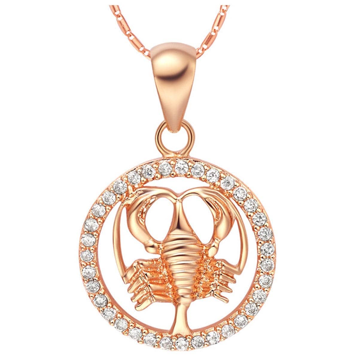 Cubic Zirconia & Rose Goldtone Cancer Pendant Necklace