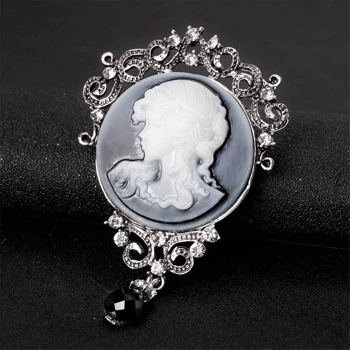 Cubic Zirconia & Crystal Rilievo Lady Brooch