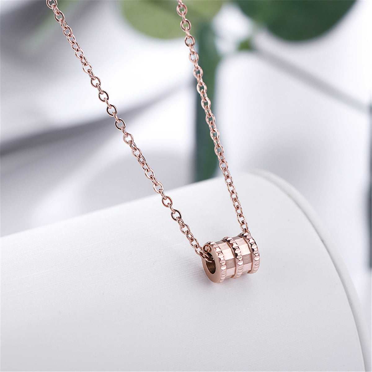 Rose Goldtone Coil Pendant Necklace