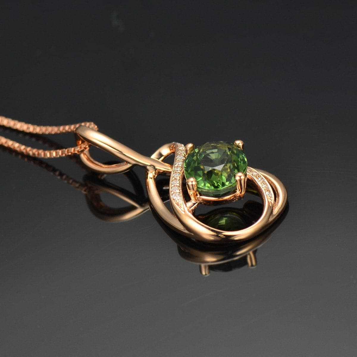 Cubic Zirconia & Crystal Rose Goldtone Botany Pendant Necklace