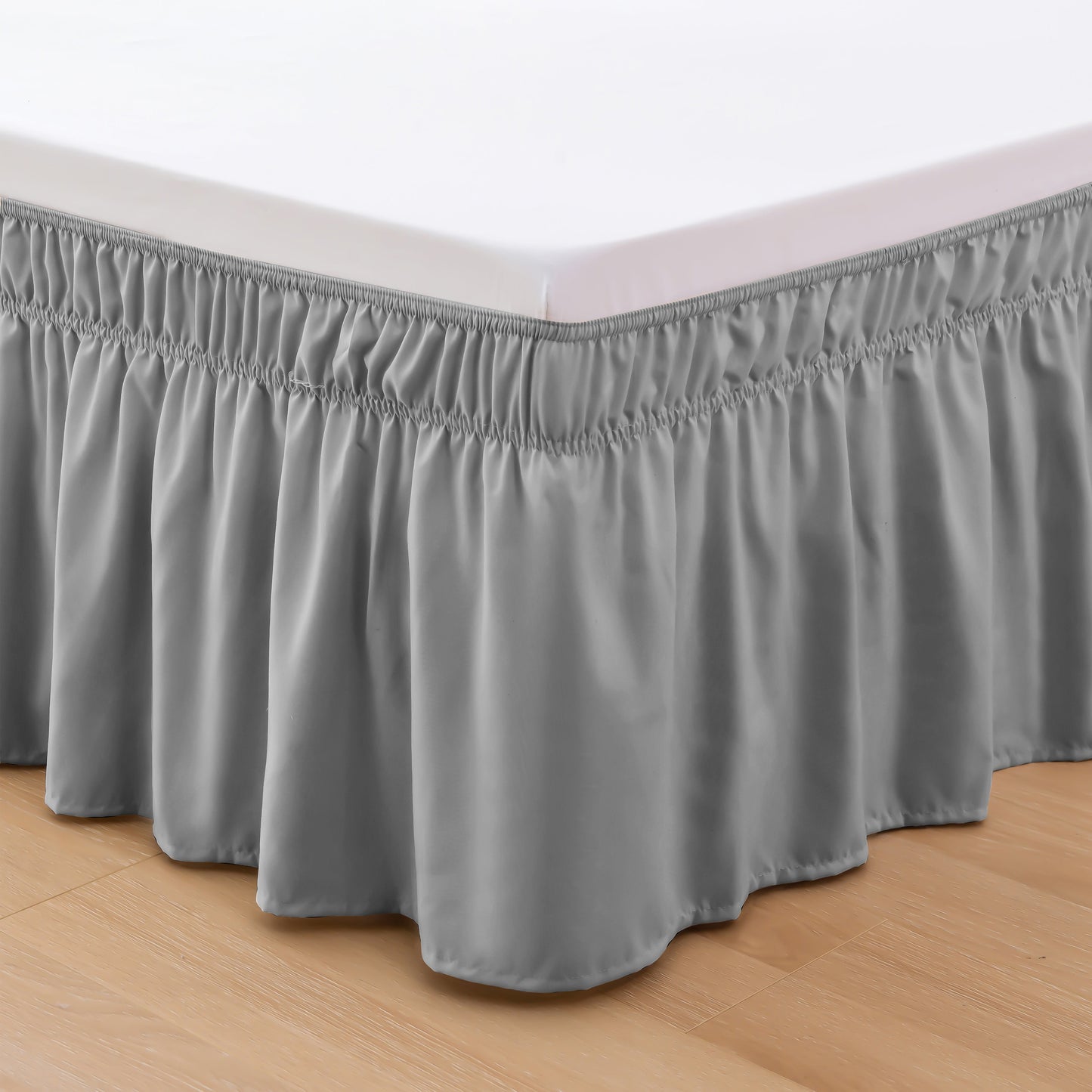 Elegant Comfort Ruffle Bed Skirt - Around Style Elastic Bed Wrap - 16 inch Drop