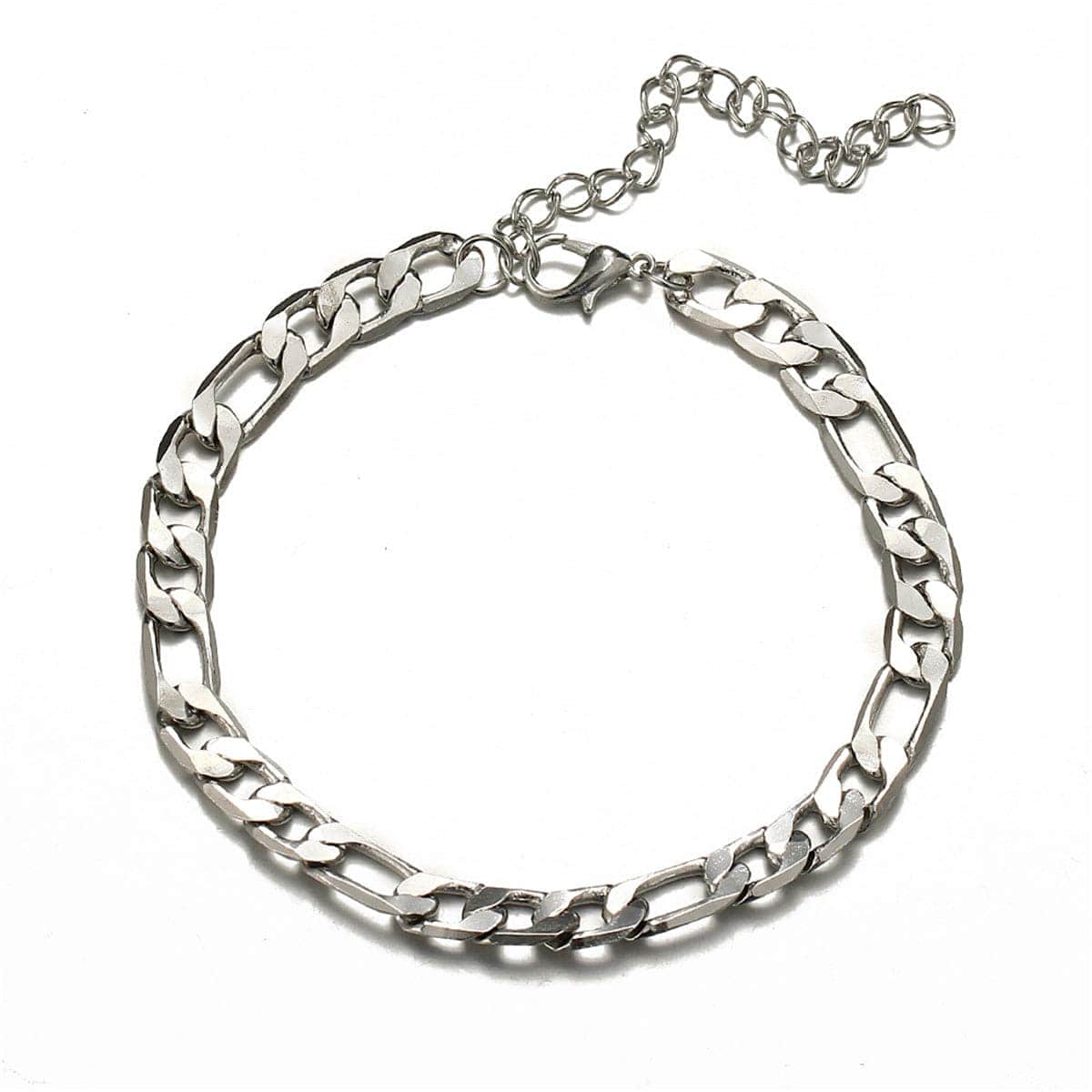 Silvertone Figaro Chain Anklet