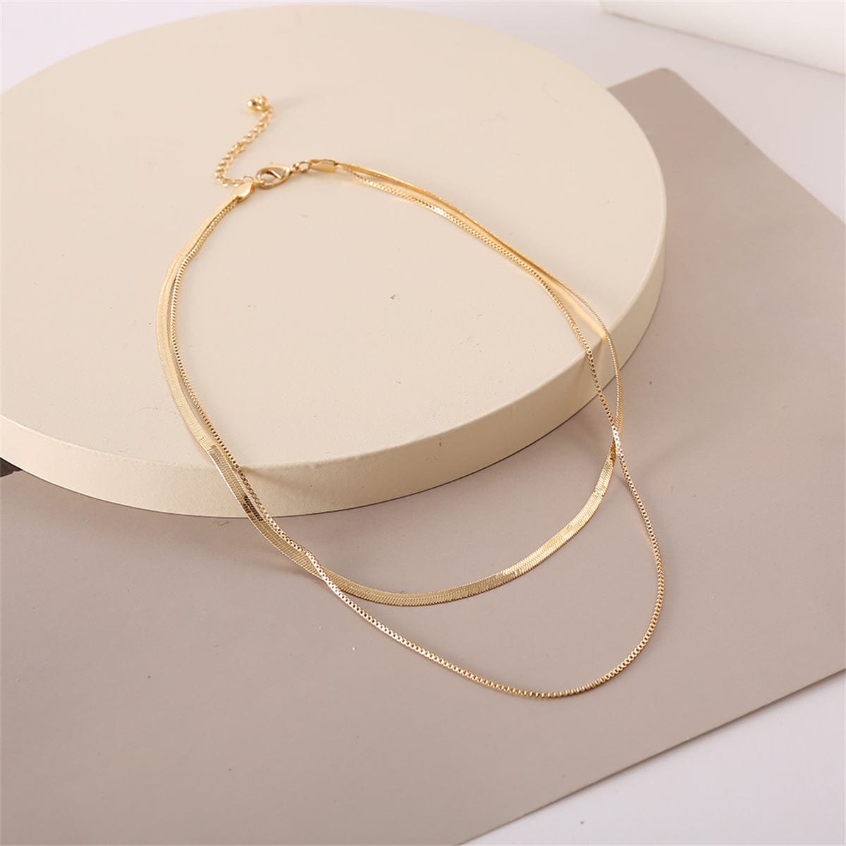 Goldtone Snake Layered Necklace
