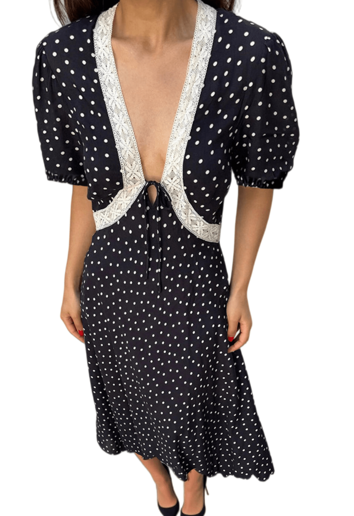 boho polka dot dress Chic YC Women's Puff Sleeve Maxi Lace Trim Tie Front B – Zulily Blueberry Poached Pear Salad 50's vintage polka dot dress Up Fully Lined Women's Clothing Size:US 0 (XS) A9103