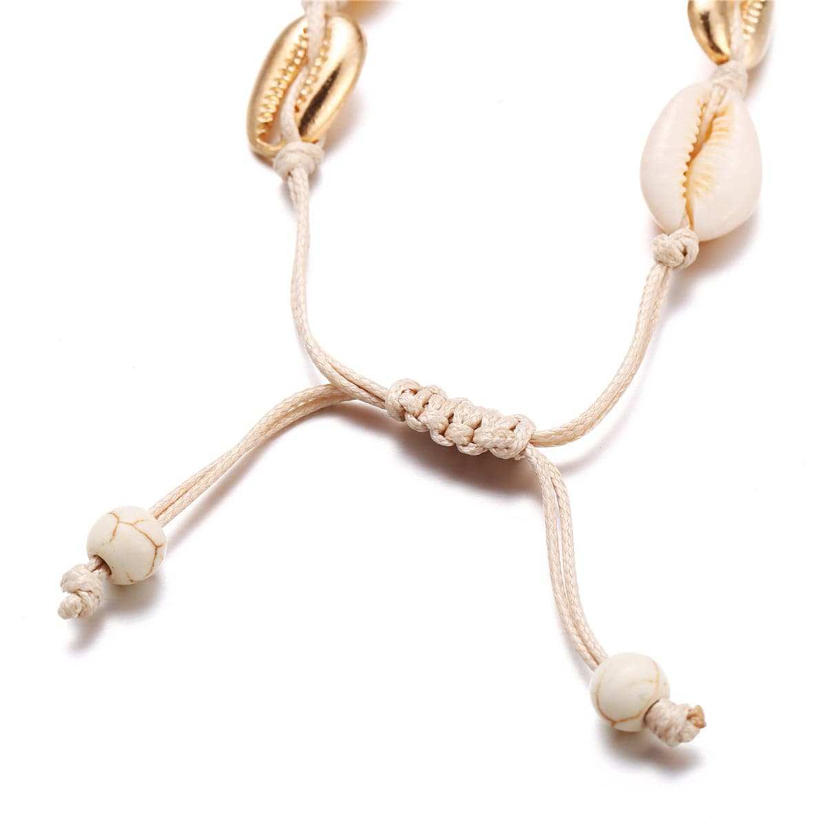 Pukka Shell & Goldtone Charm Anklet