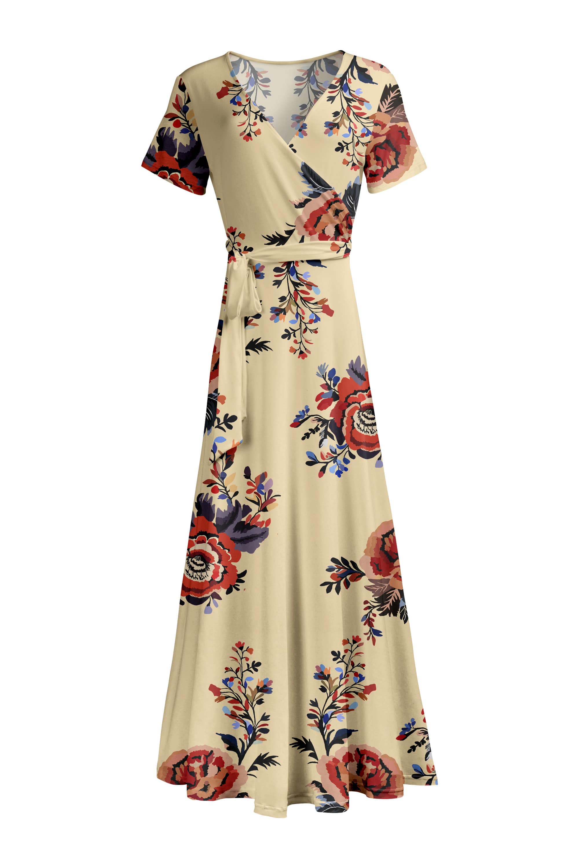 smocked dress for women Border Print Blue Floral Smocked Dress