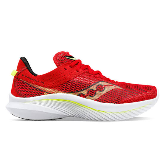 SAUCONY Men's Kinvara 14, White/Poppy Red/Yellow, 11