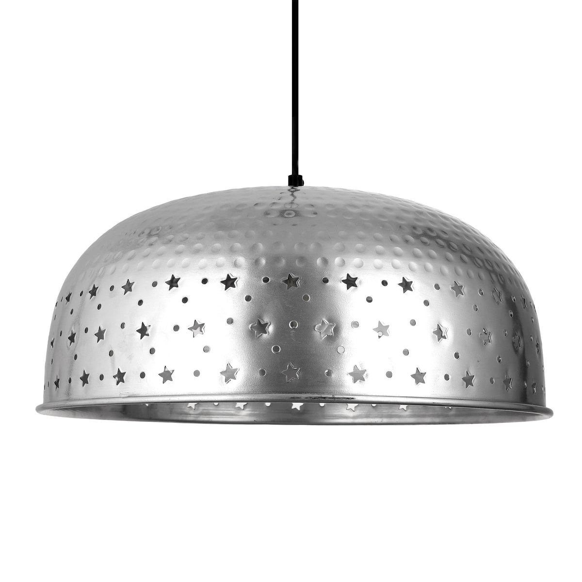 River of Goods Stevie 17.75"W Star-Shaped Cutout Silver Pendant Light