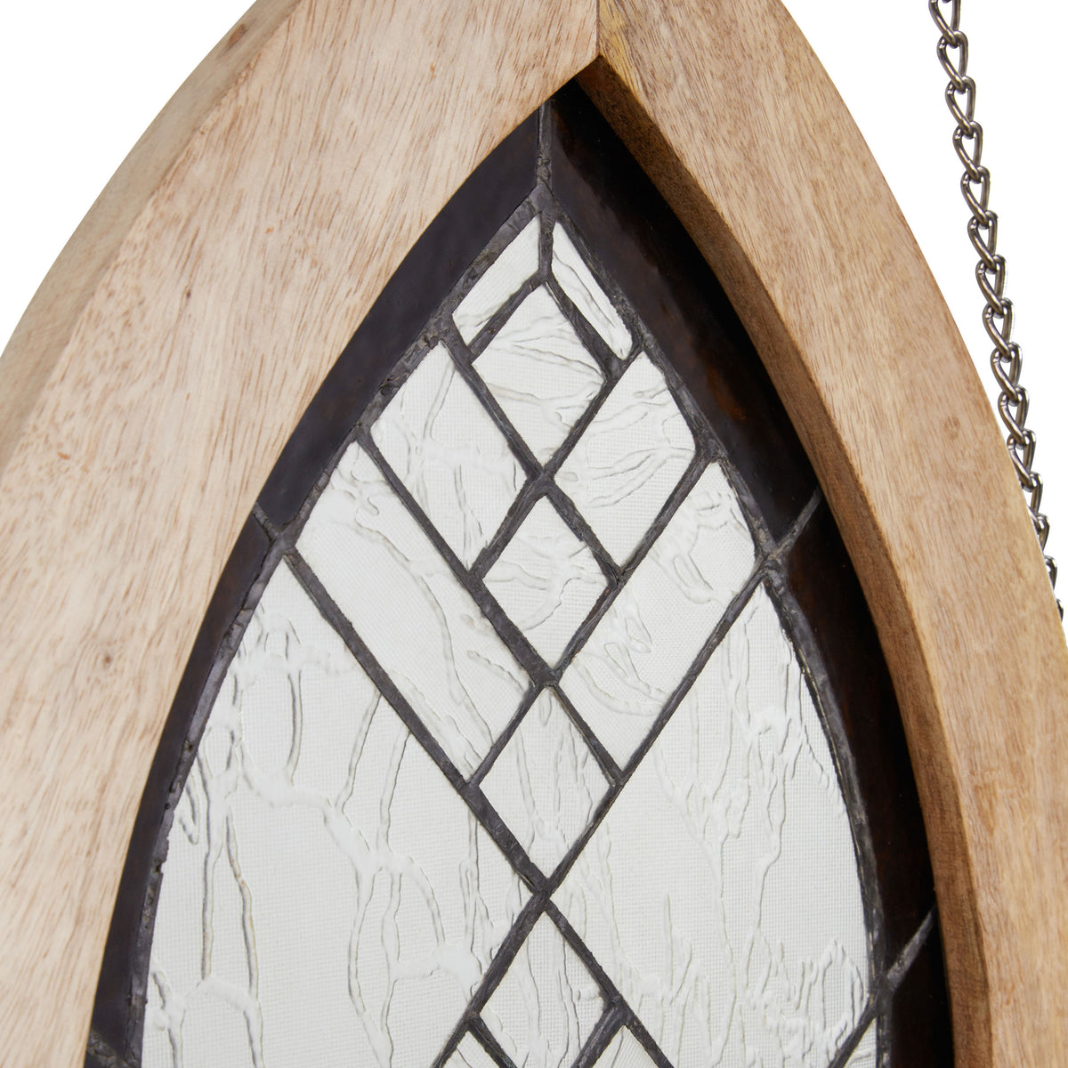 River of Goods 36" H Victorian Checkerboard Cathedral-Style Stained Glass Window Panel