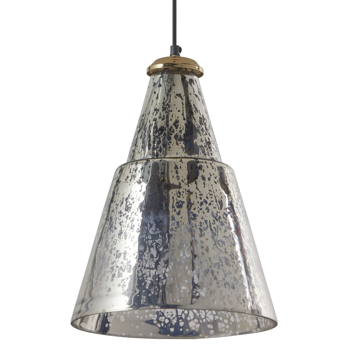 River of Goods 11" W Tracie Glam Gold and Silver Cone Shade Pendant Light