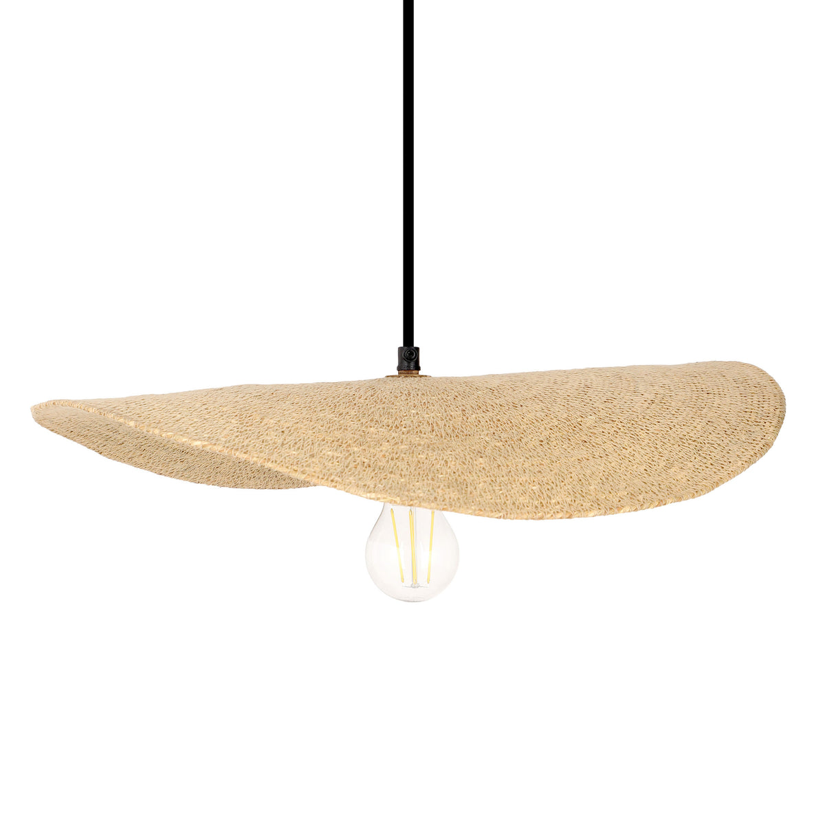 River of Goods 18" W 1-Light Morty Metal and Jute Oval Hanging Pendant