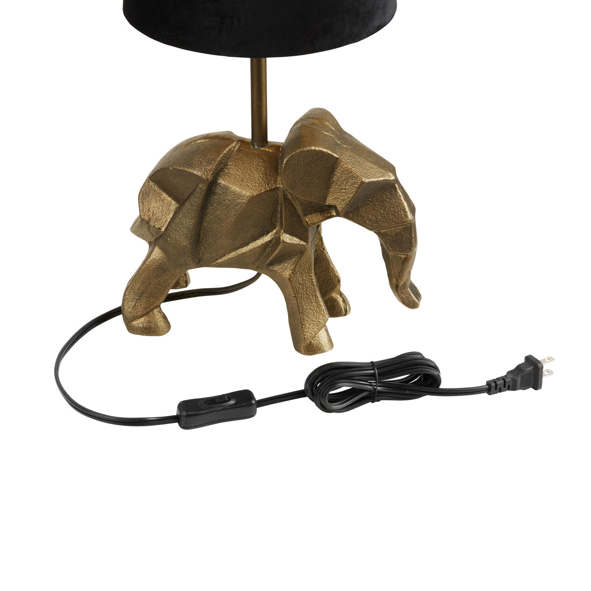 River of Goods 15.5'' H Black Drum Shade with Novelty Elephant Base Table Lamp