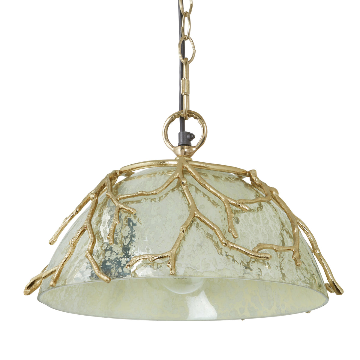 River of Goods 13" L Kate Gold Metal and Silver Glass Pendant Light