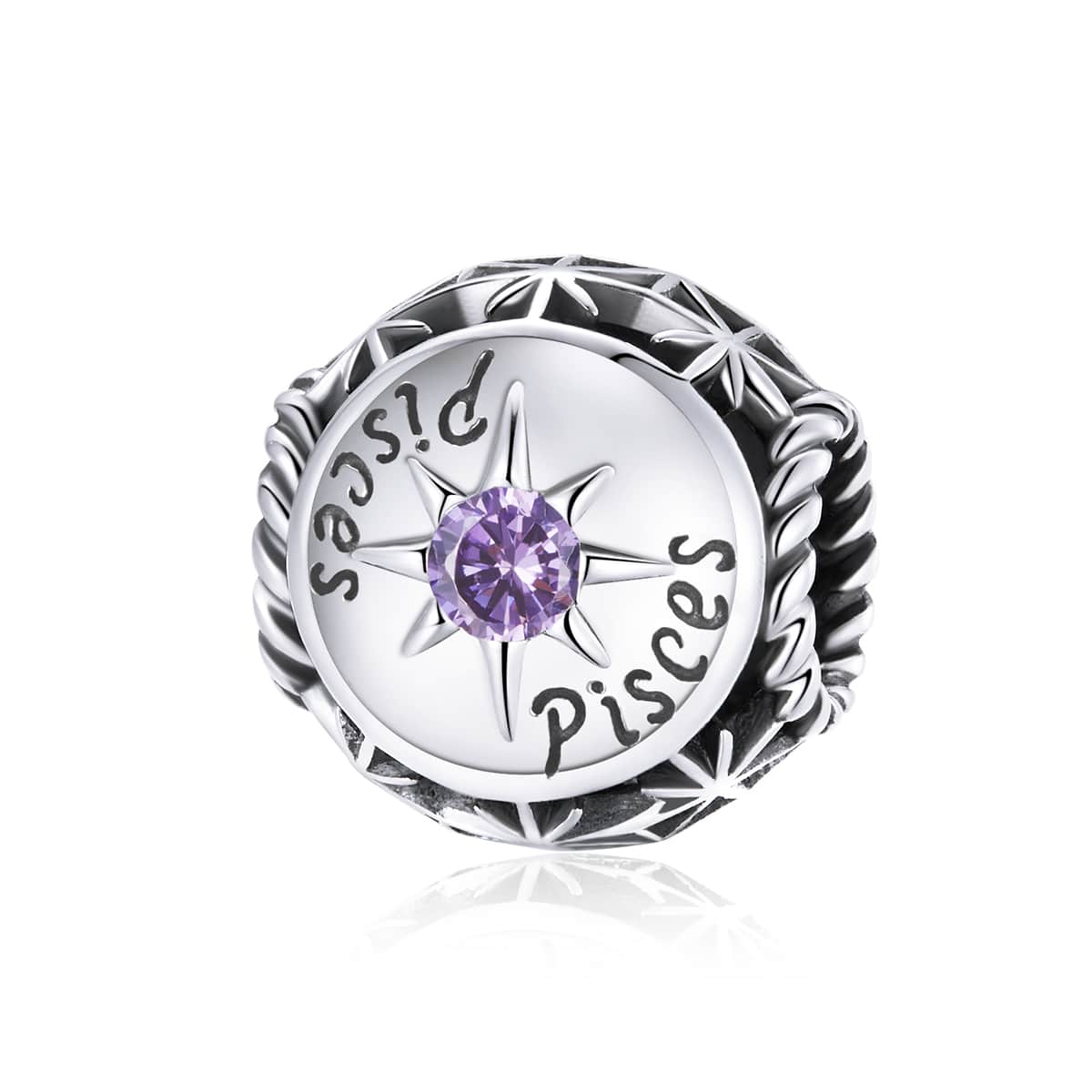 Ag Sterling - Pisces Cubic Zirconia & Sterling Silver Zodiac Sign