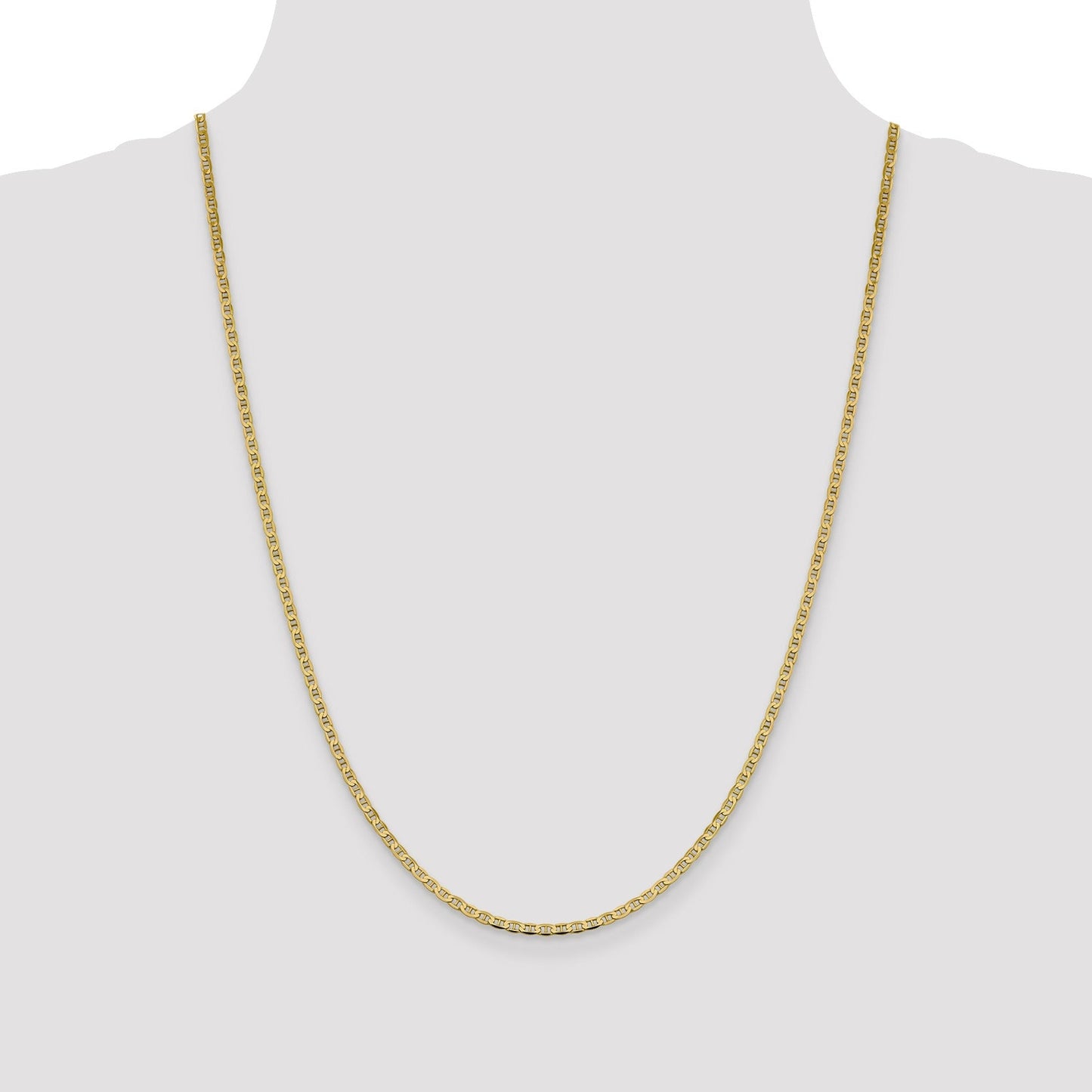 10K Gold Flat Anchor Chain 18 inch
