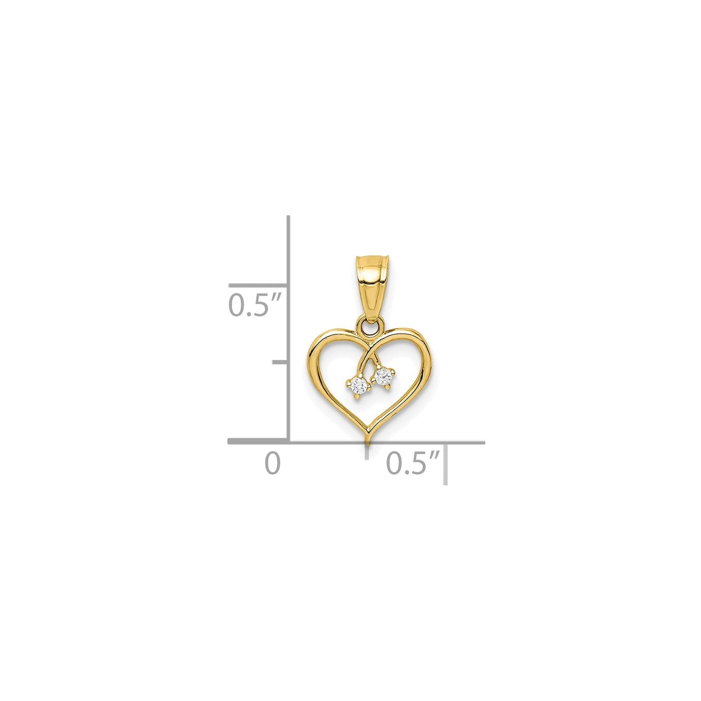 Heart with Cubic Zirconia Gold Pendant