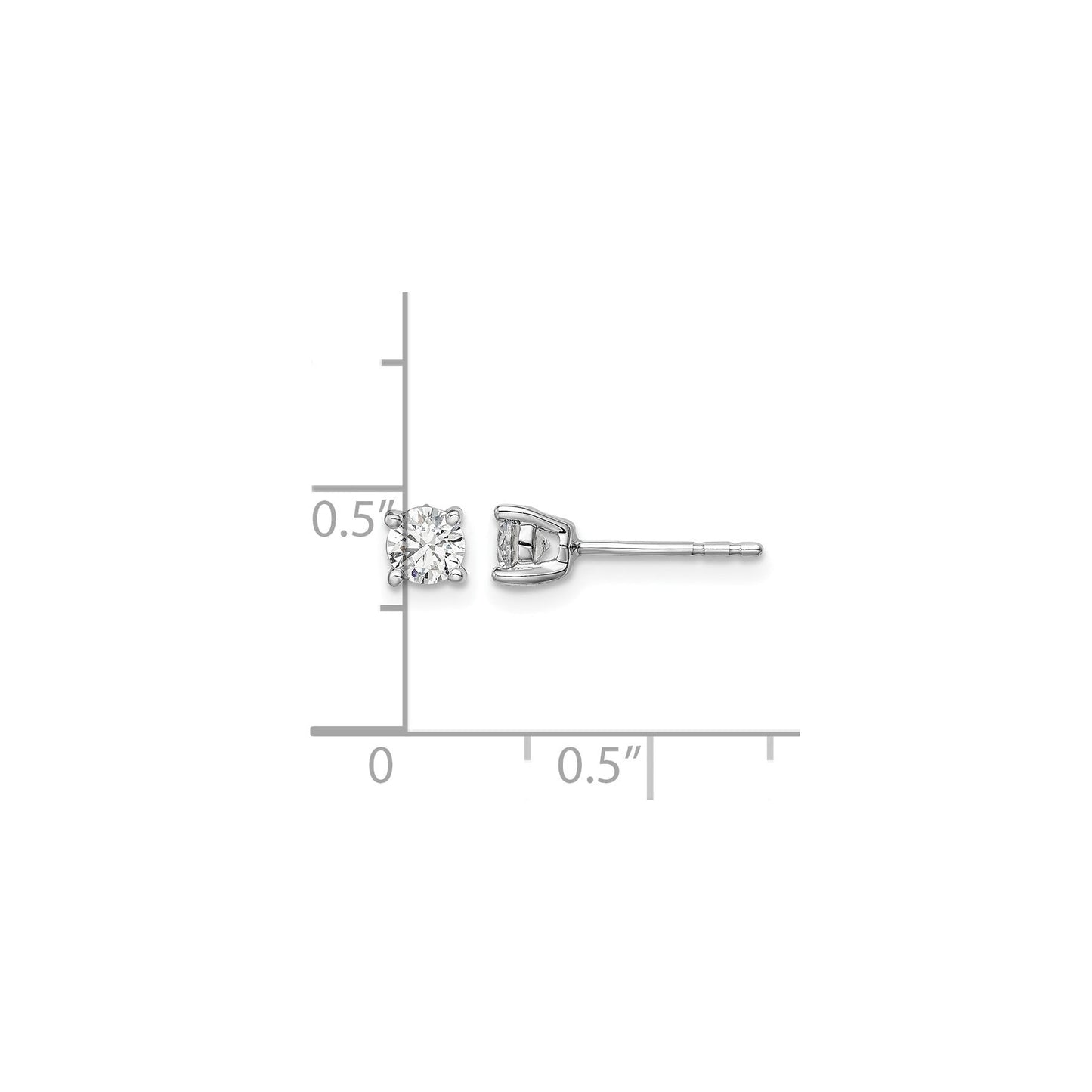 14k White Gold Lab Grown Diamond Stud Earrings 0.5 Ct