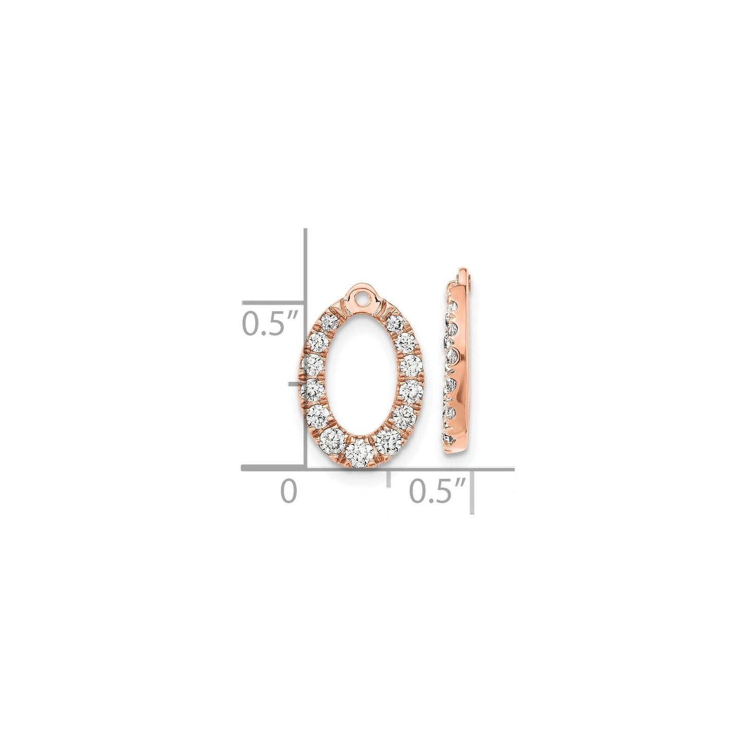 14k Gold Lab Grown Diamond Oval Earring Jackets