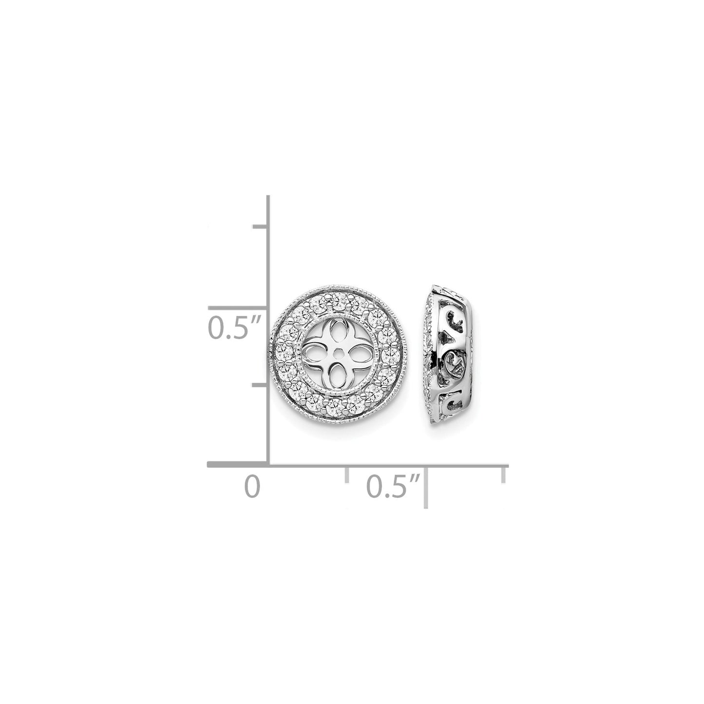 14K White Gold Lab Grown Diamond Studs Earring Jackets