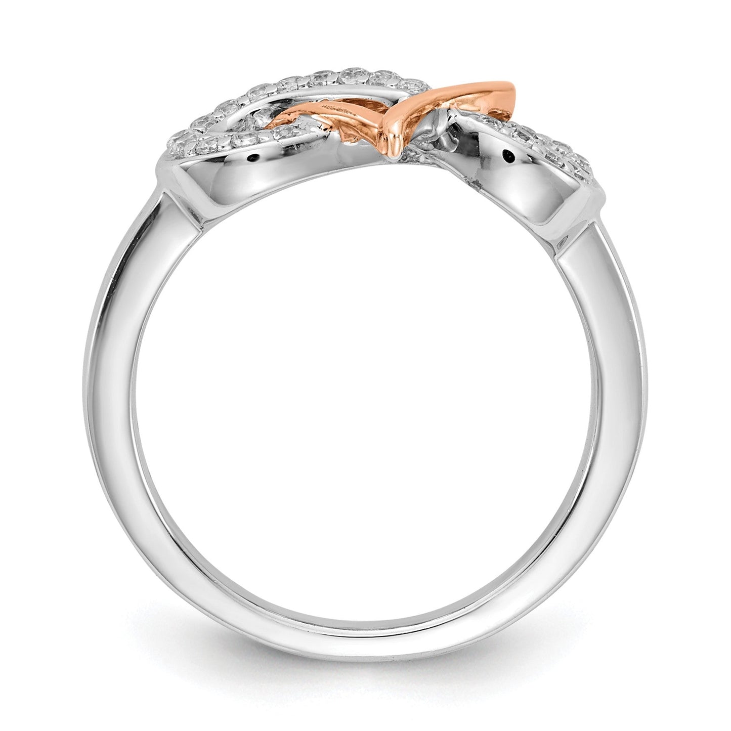 14k Two-Tone Gold Lab Diamond Infinity Pave Heart Ring