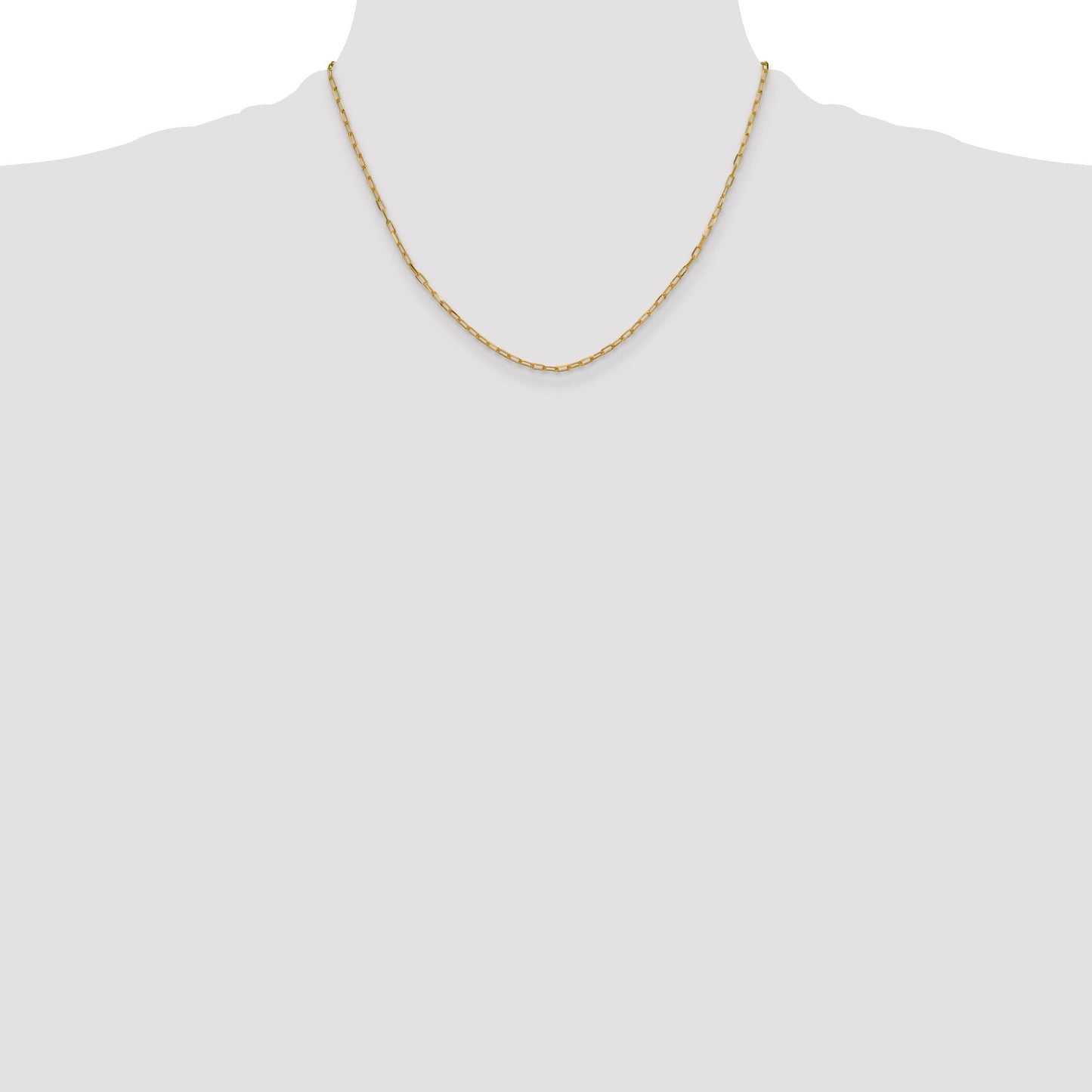 2.2mm Solid Beveled Diamond Cut Paperclip Chain 14k Yellow Gold
