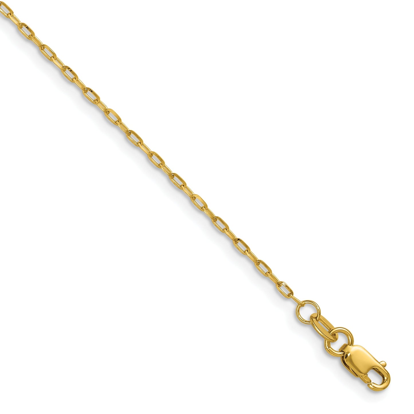 Diamond-Cut Open Long Link Cable Chain 14K Yellow Gold