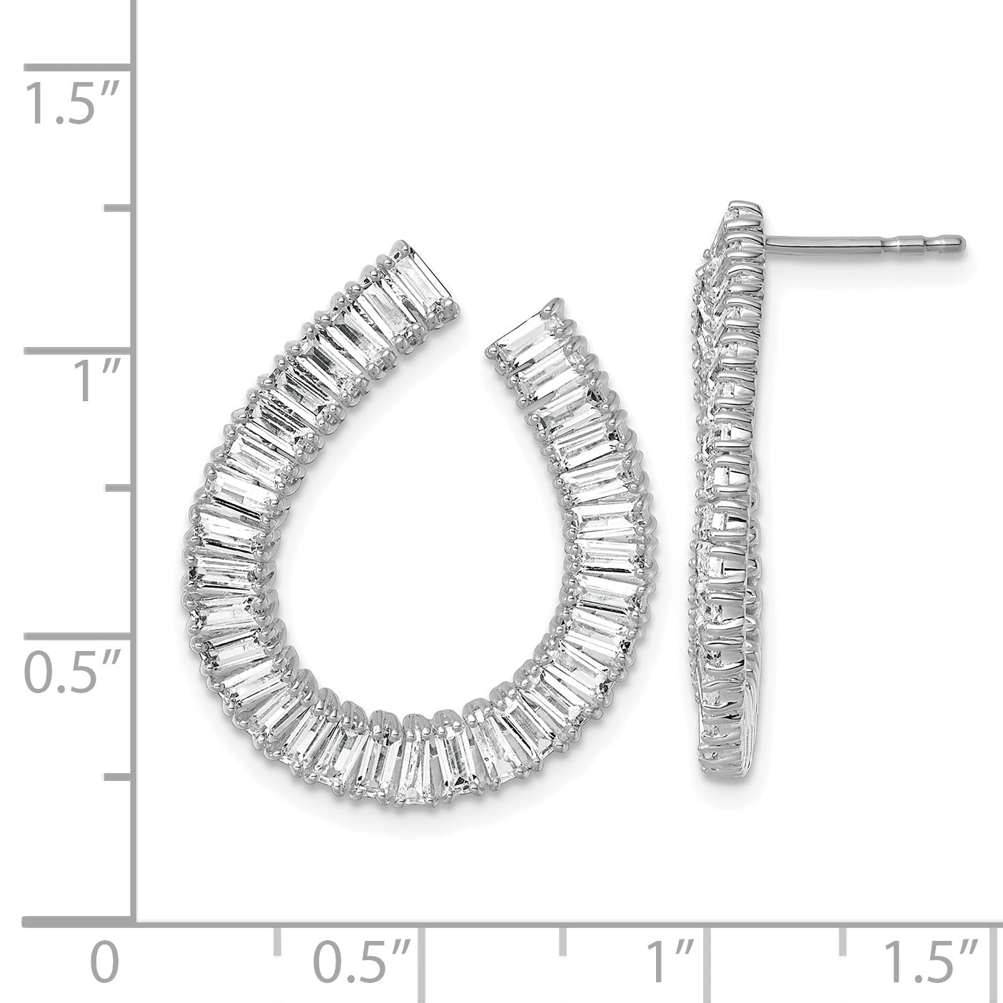 14K White Gold 4 carat Lab Grown Diamond Dangle Earrings