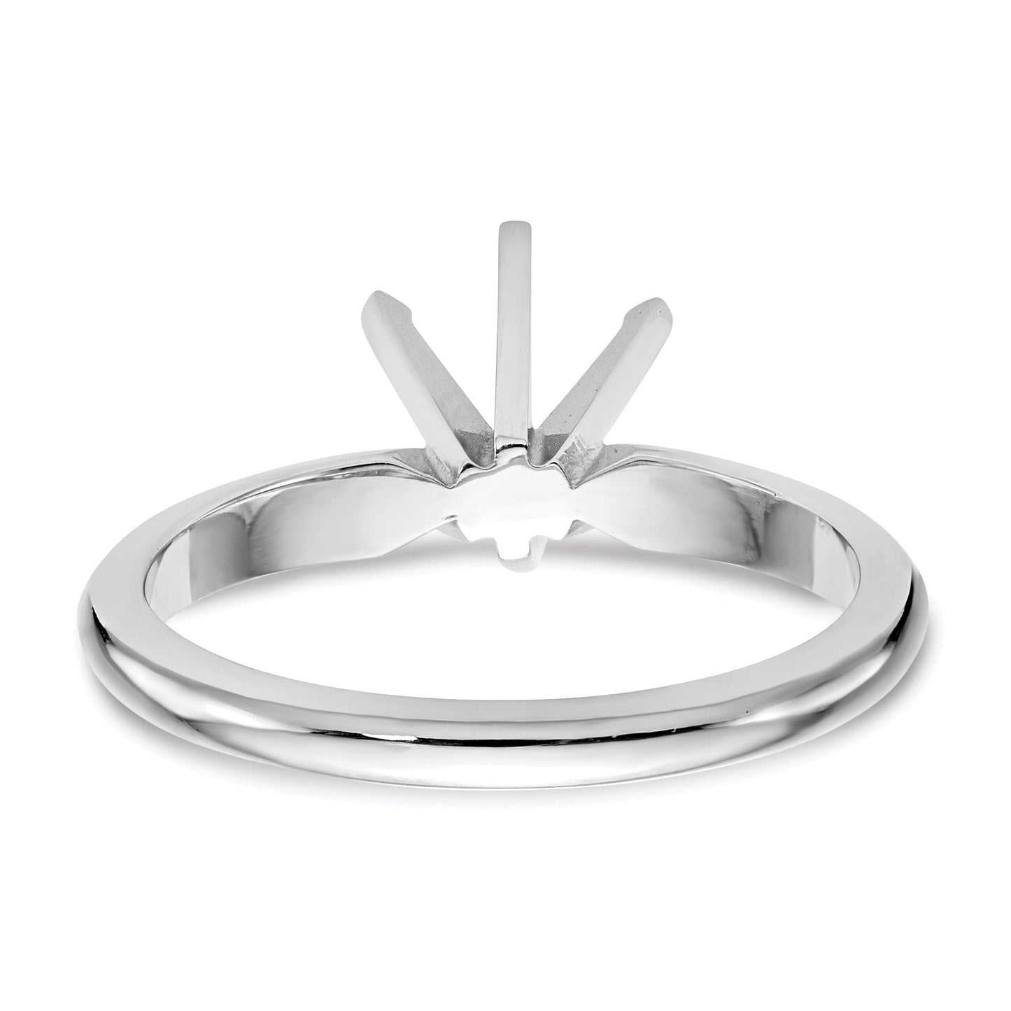 14k White Gold 2 carat Lightweight Solitaire Ring Mounting