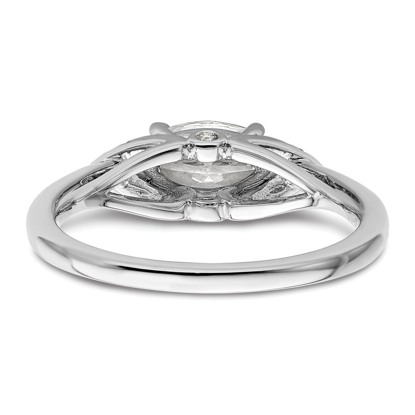 Lab Grown Diamond East-West Marquise Semi Mount Engagement Ring 1 Ct