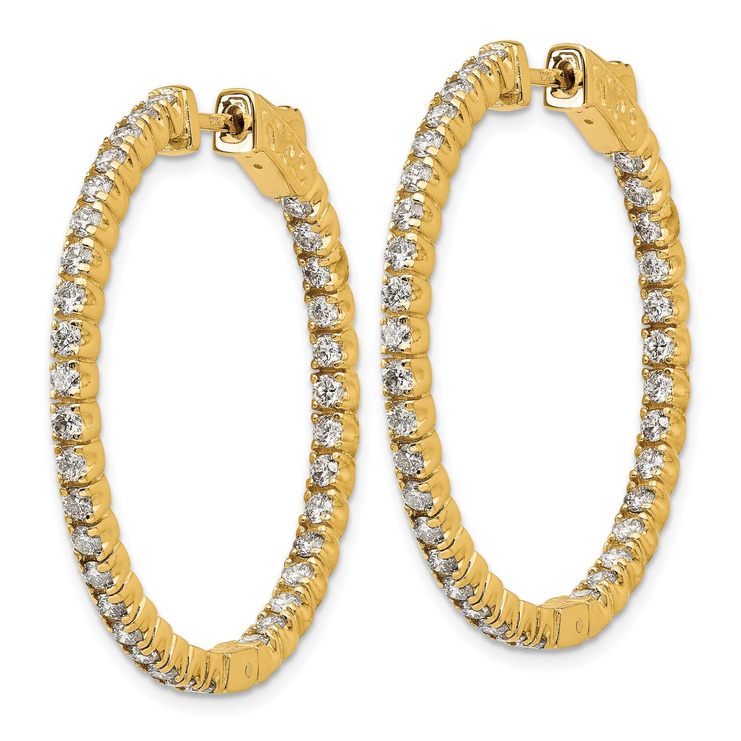 14K Gold Lab Grown Diamond Hoop Earrings 2 Ct