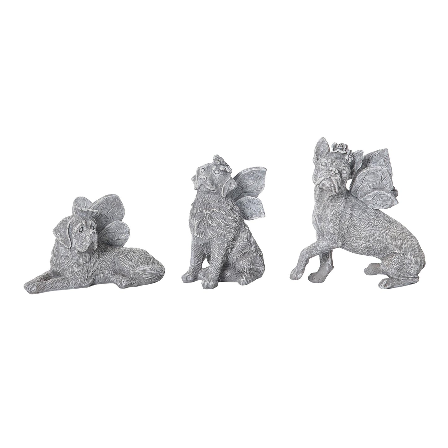 Set of 3 Small Resin Memorial Dog Angel Figurines Spring Home Decorations for Summer Decor