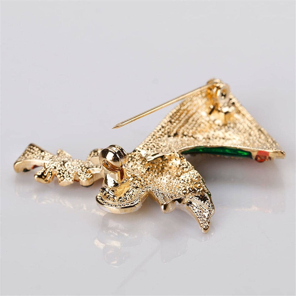 Cubic Zirconia & Enamel Goldtone Angel Brooch
