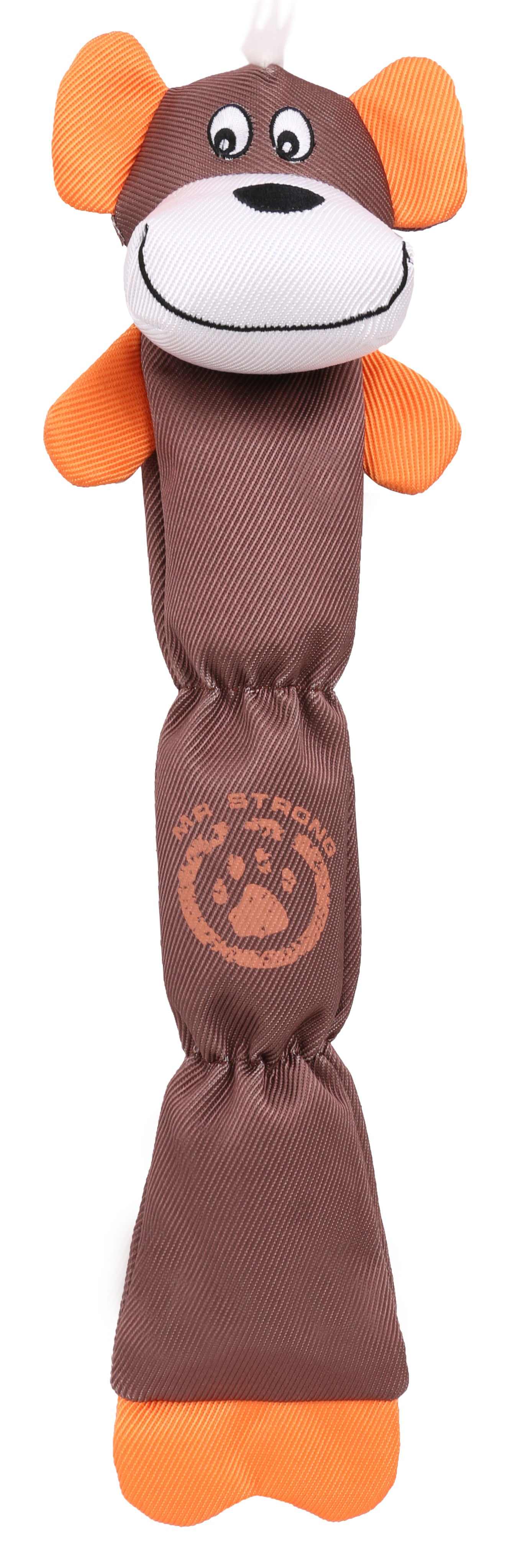 Pet Life Extra Long Chew Durable Water Resistant Plush Chew Tugging Dog Toy Brown
