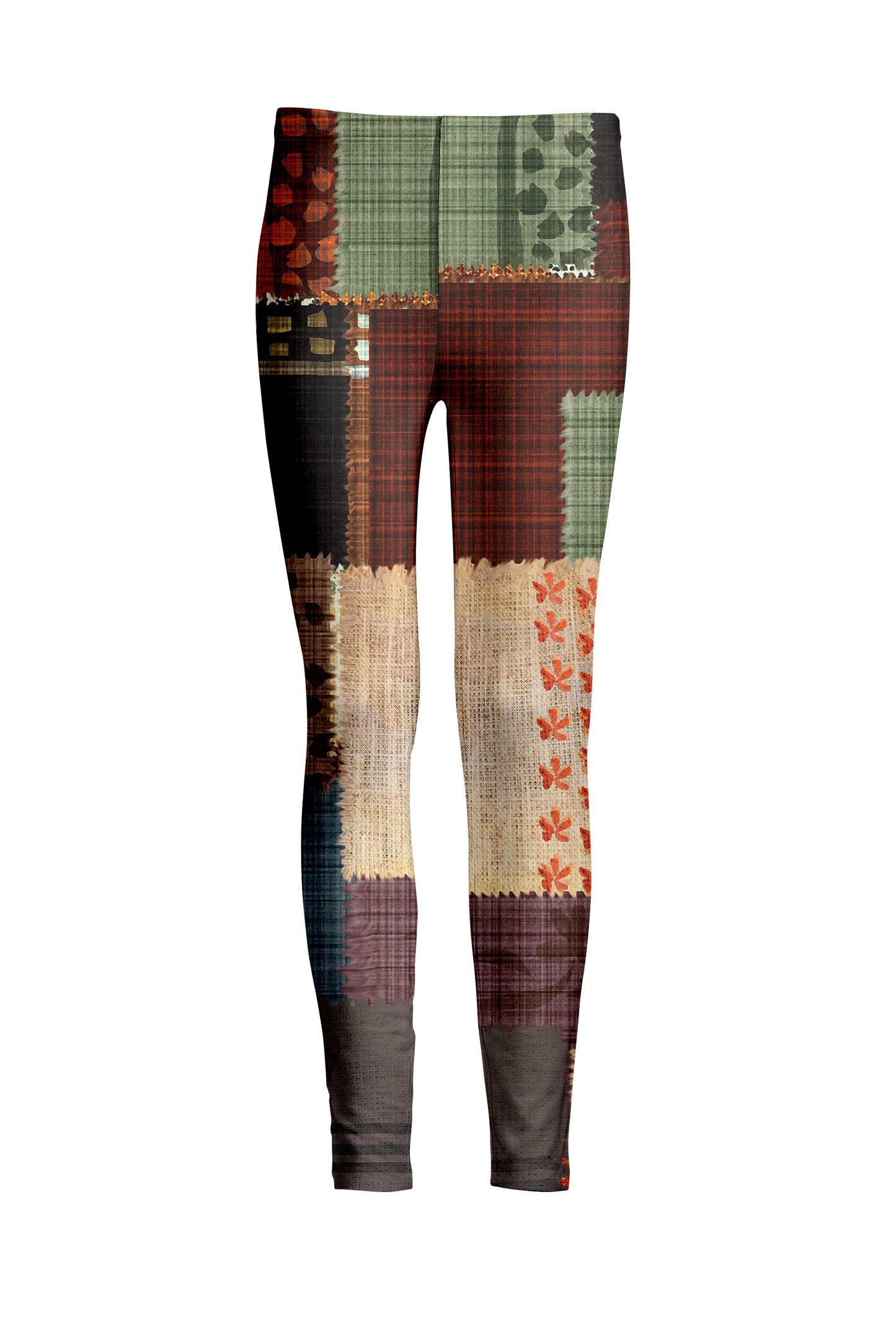 Brown and Multicolored Fall Patchwork-