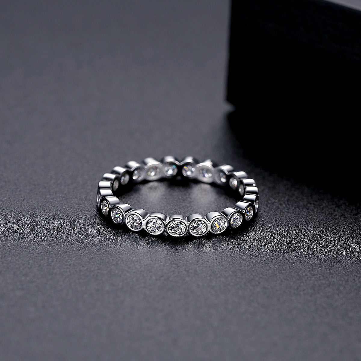 Cubic Zirconia & Silvertone Band-5