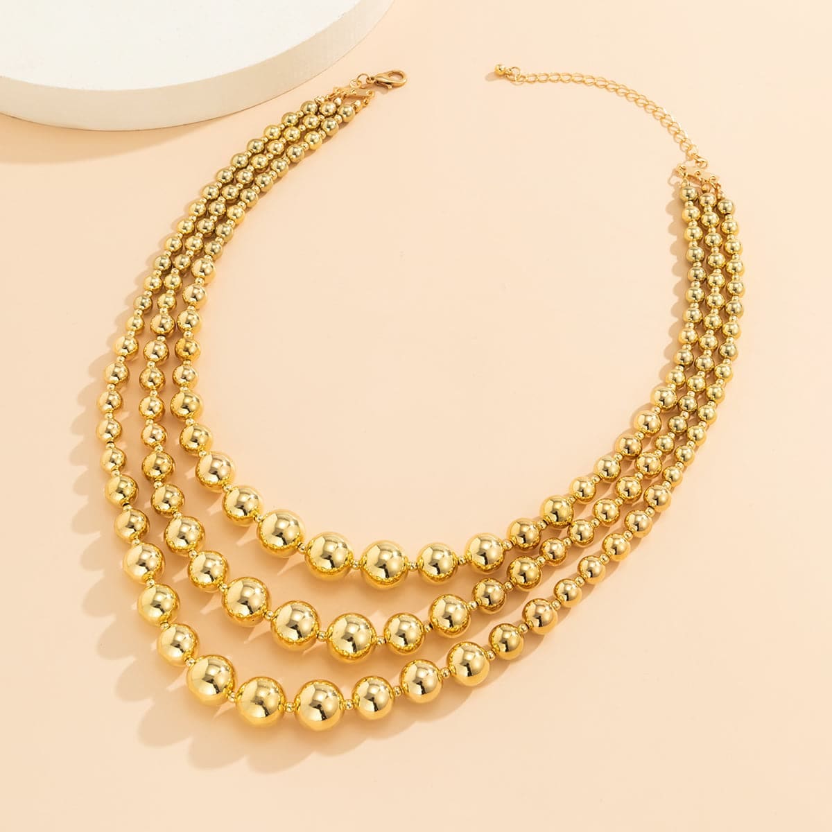 Goldtone Layered Beaded Necklace
